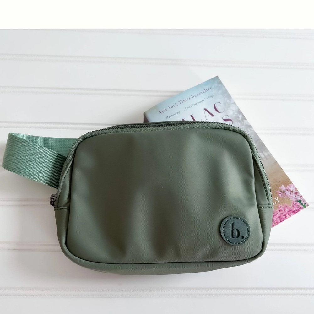 The Bookish Goods belt bag in color sage